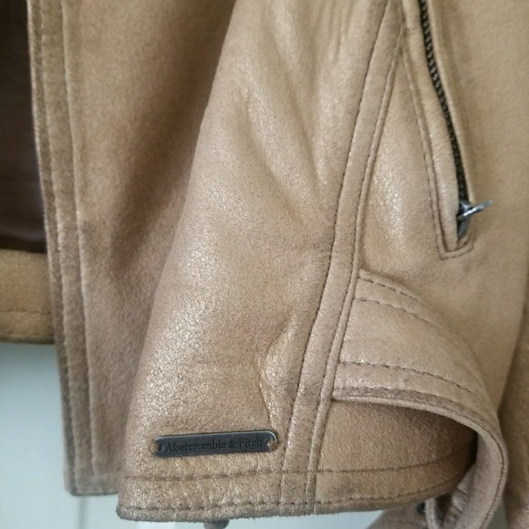 Metallic Gold 100% soft Leather Abercrombie Jacket - Picture 7 of 9